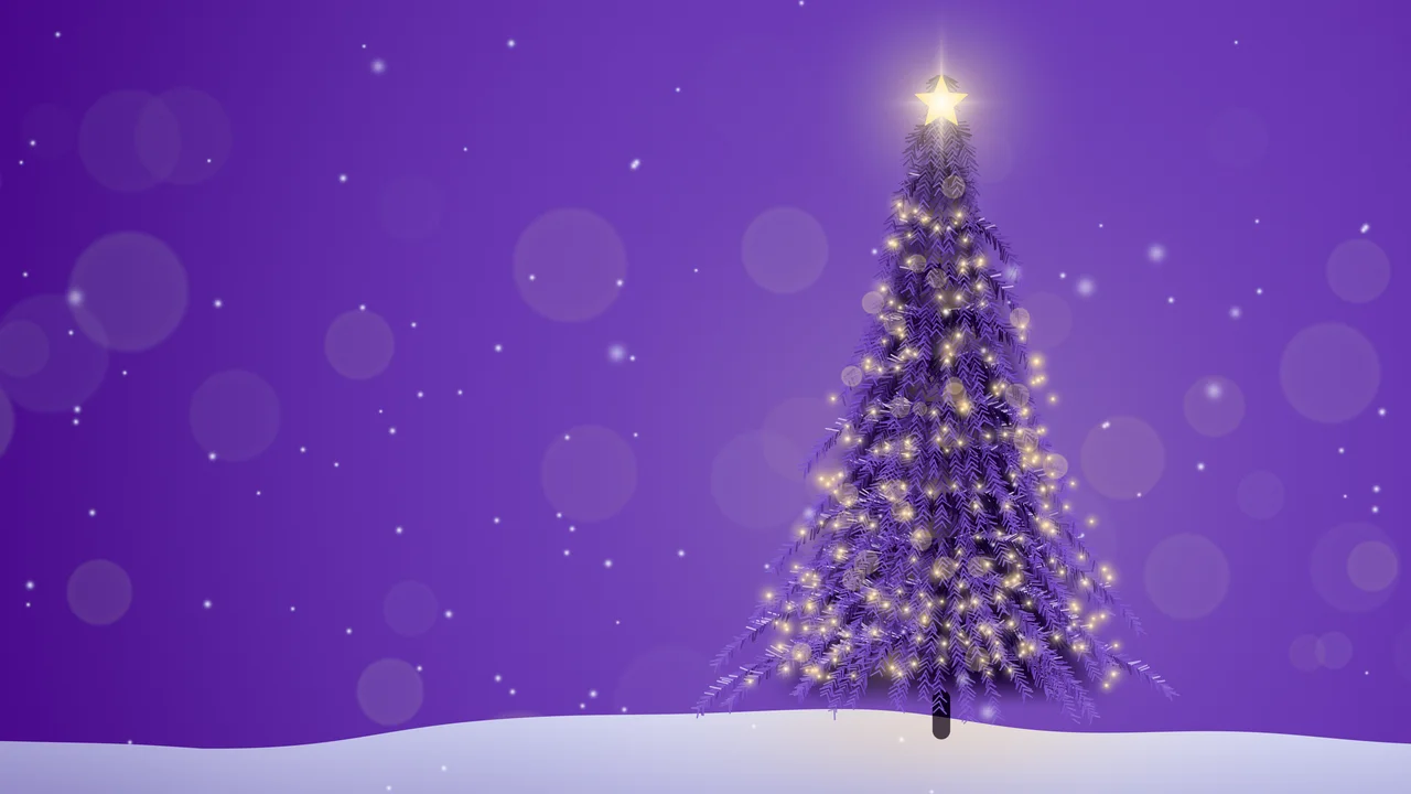 Purple Christmas Tree desktop wallpaper in 4K