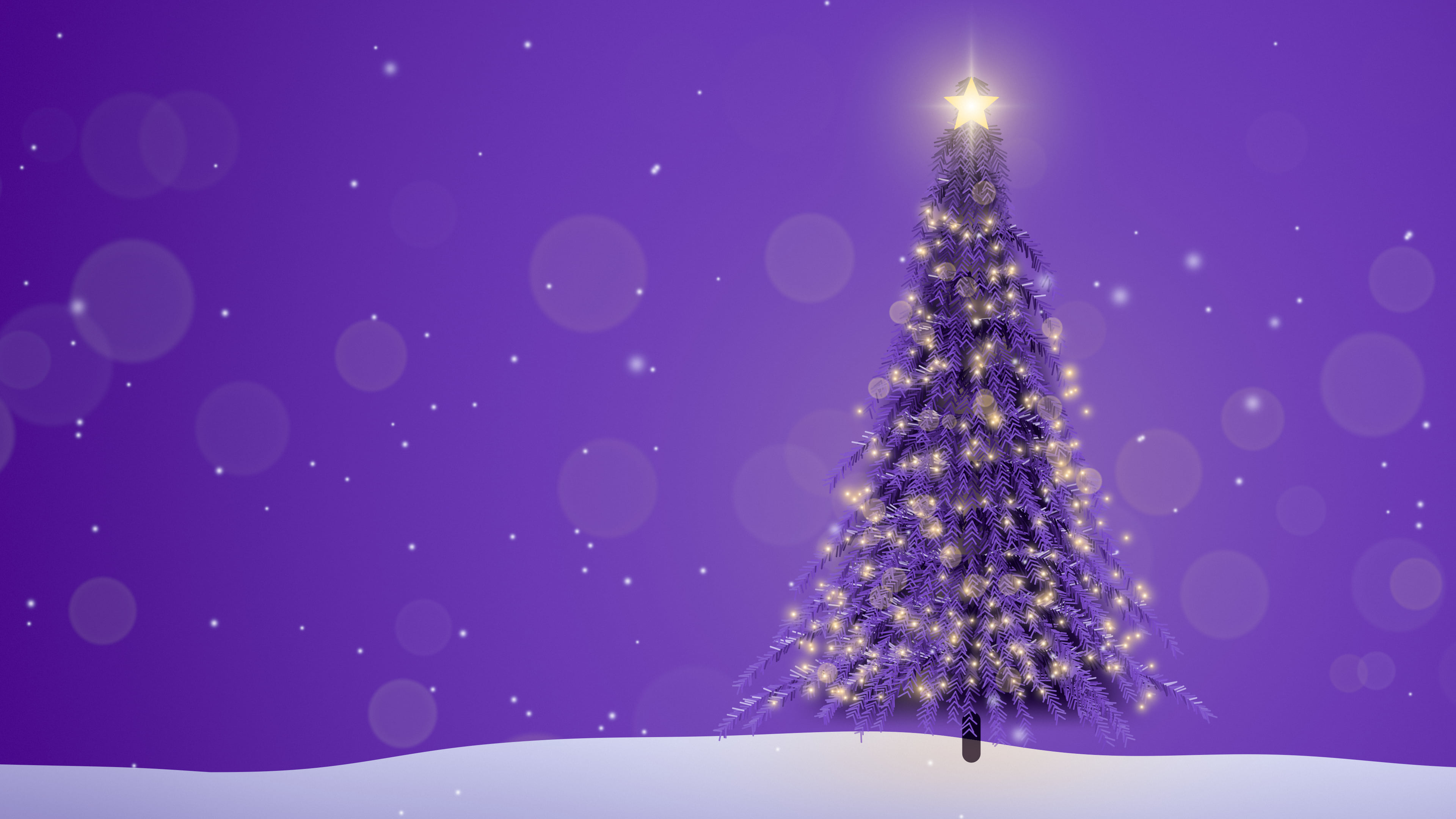 Purple Christmas Tree desktop wallpaper in 4K