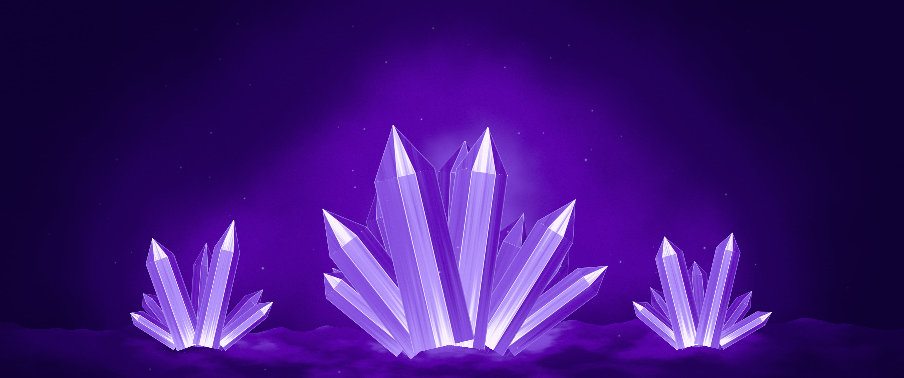 Purple Crystal Cluster ultrawide wallpaper, 3440 × 1440