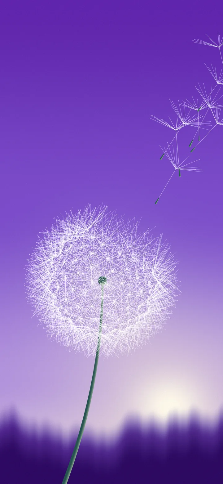 Purple Dandelion wallpaper for iPhone and Android