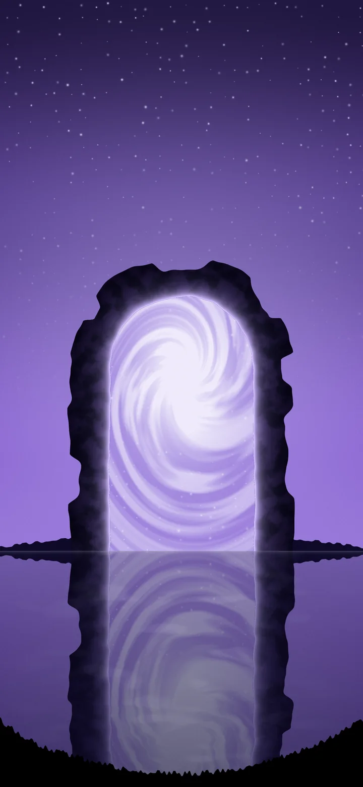 Purple Fantasy Stone Portal wallpaper for iPhone and Android