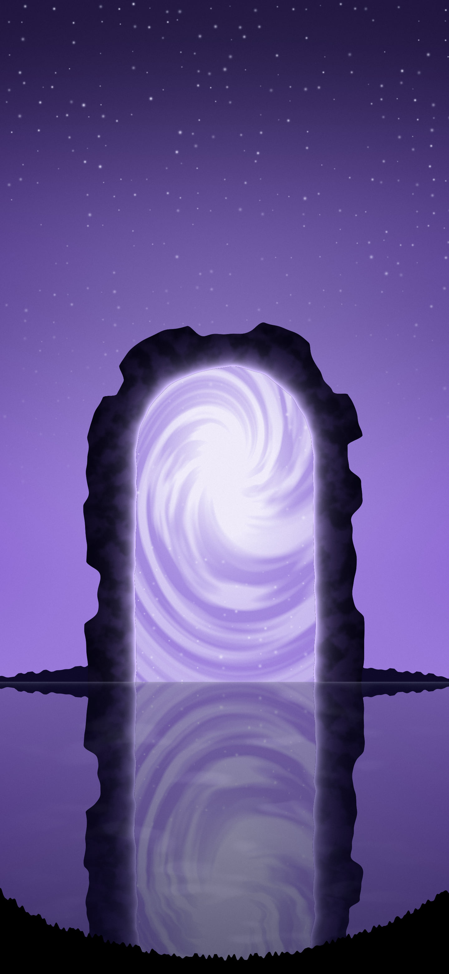 Purple Fantasy Stone Portal wallpaper for iPhone and Android