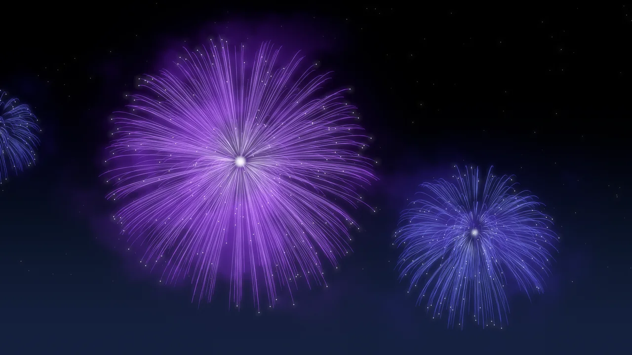 Purple Fireworks desktop wallpaper in 4K