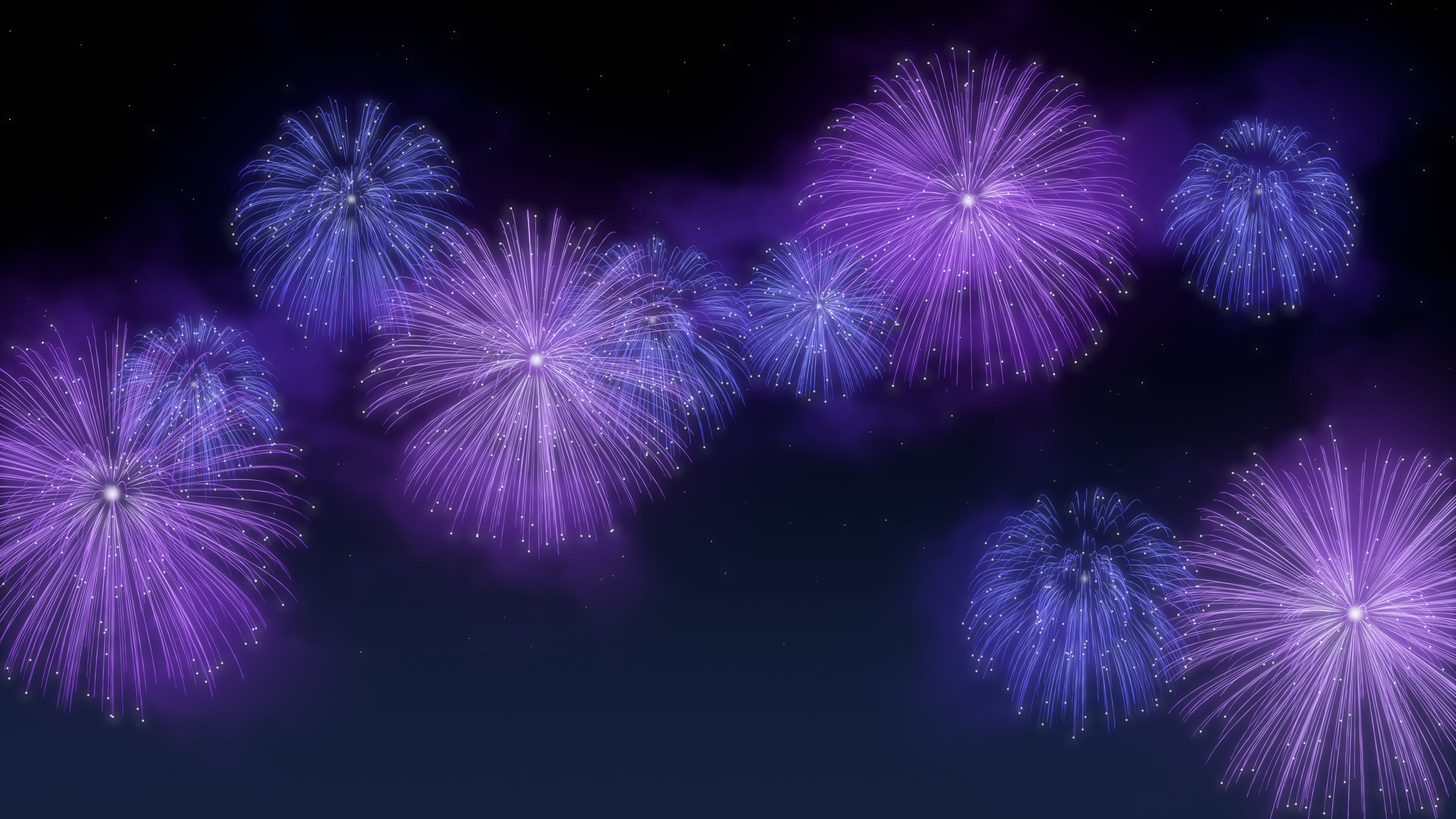 Purple Fireworks Finale desktop wallpaper in 4K
