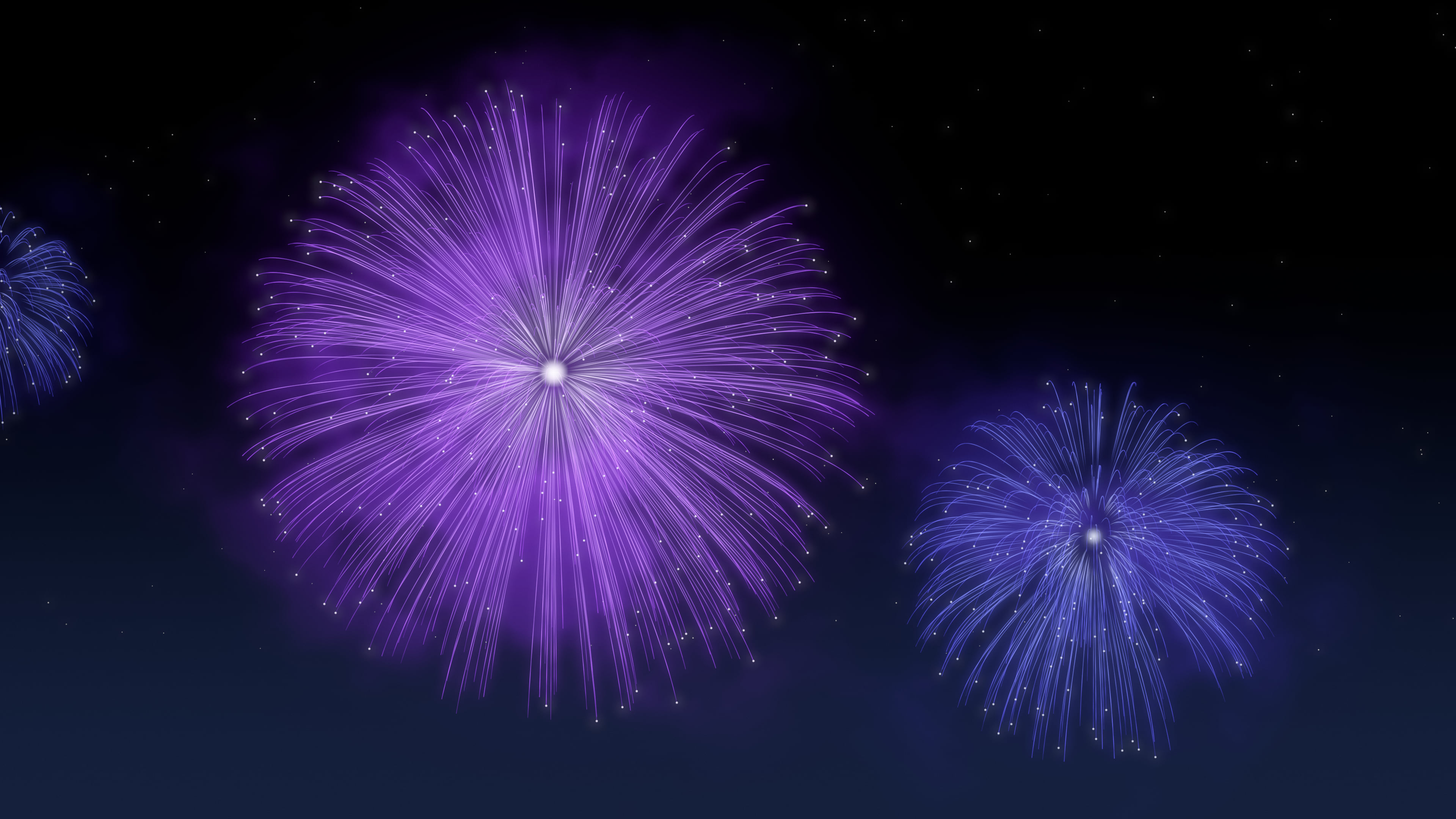 Purple Fireworks desktop wallpaper in 4K