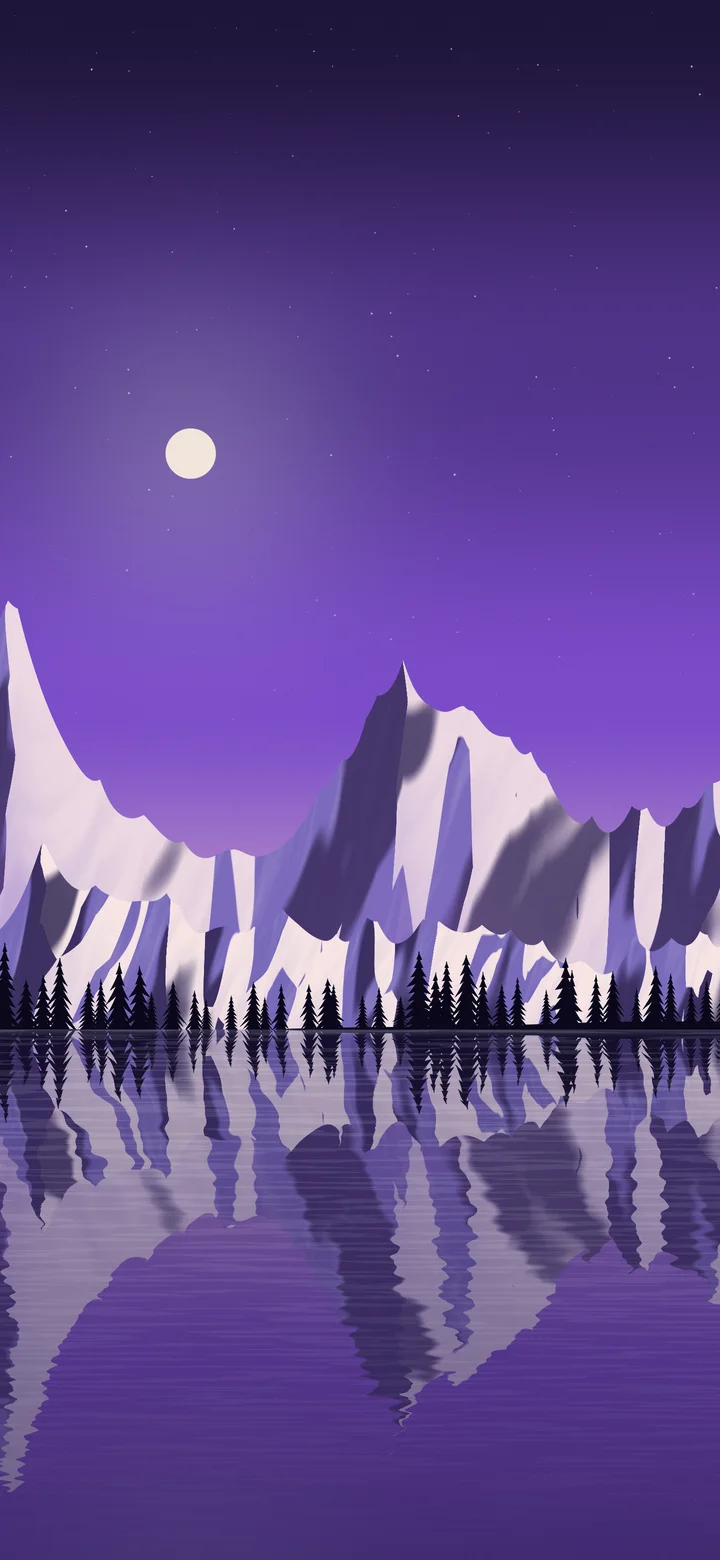 Purple Frozen Mountain Lake wallpaper for iPhone and Android