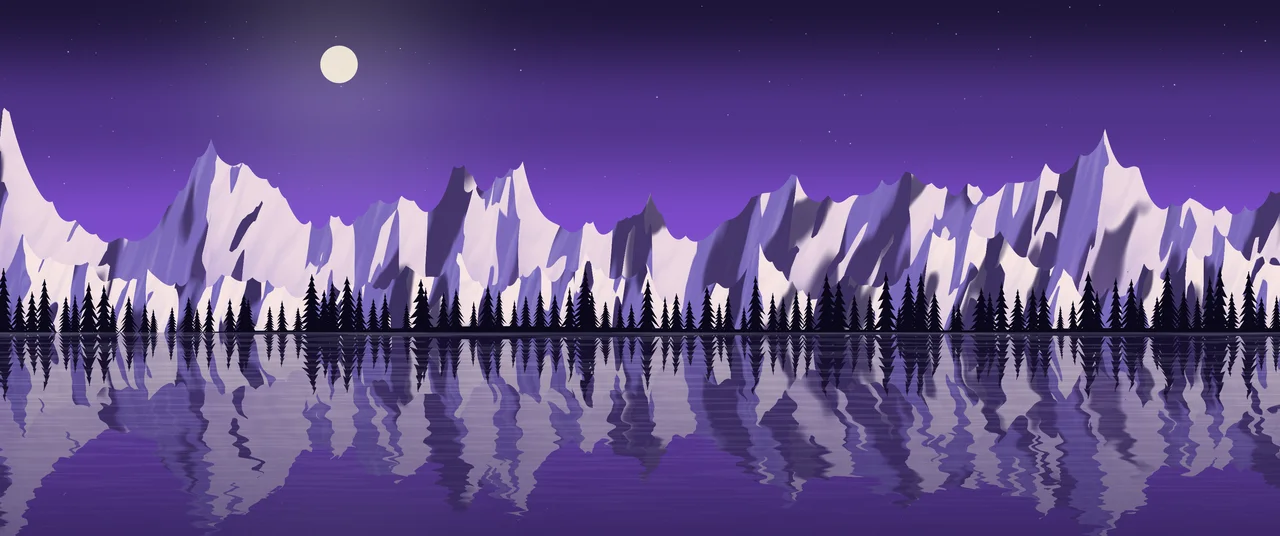 Purple Frozen Mountain Lake ultrawide wallpaper, 3440 × 1440