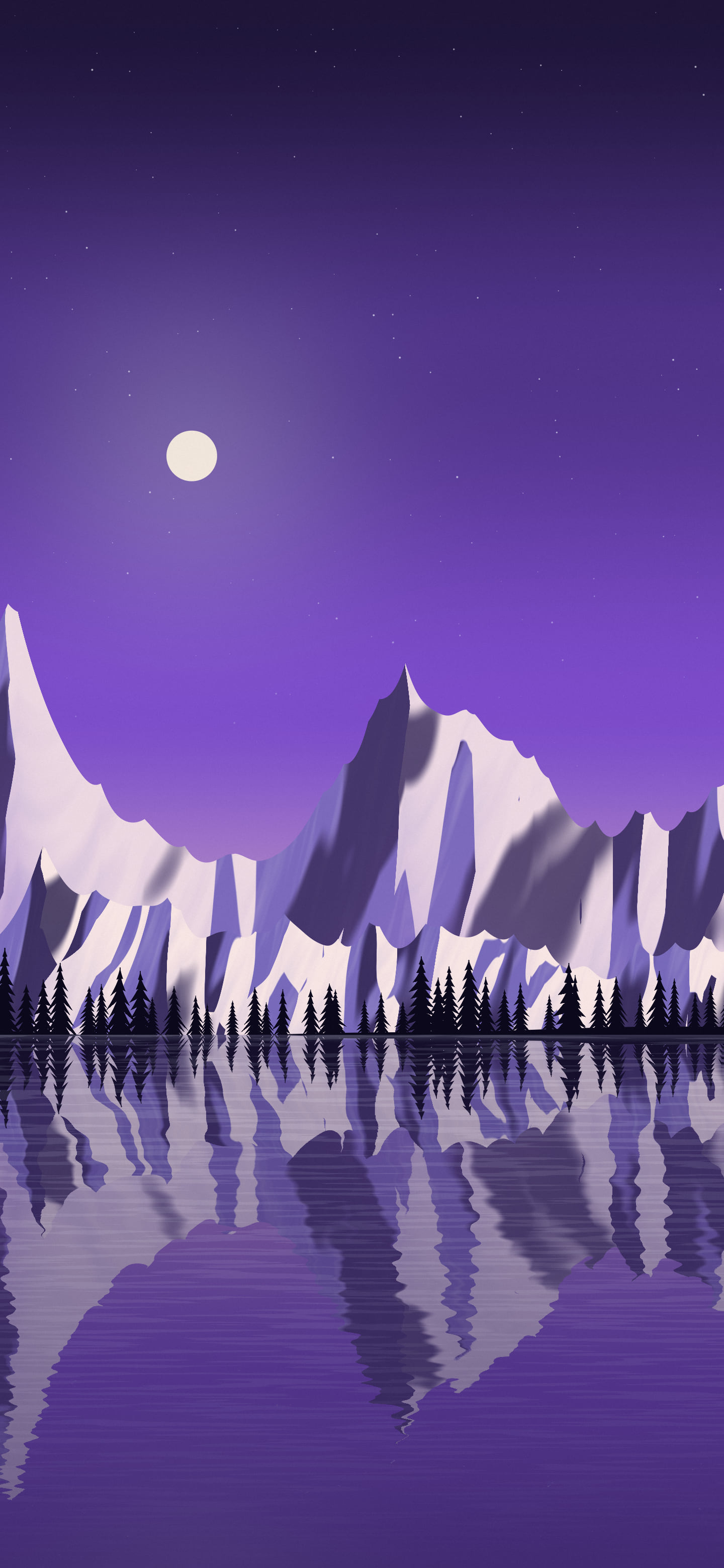 Purple Frozen Mountain Lake wallpaper for iPhone and Android