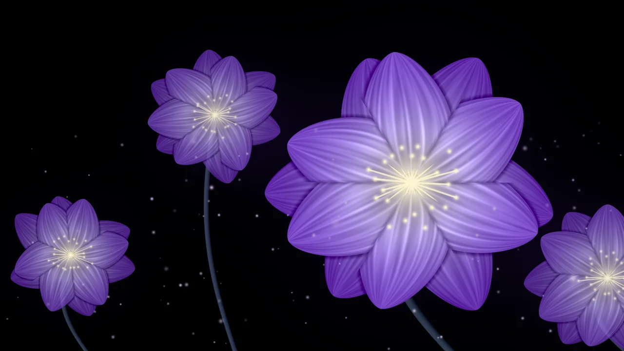 Purple Glowing Flower desktop wallpaper in 4K