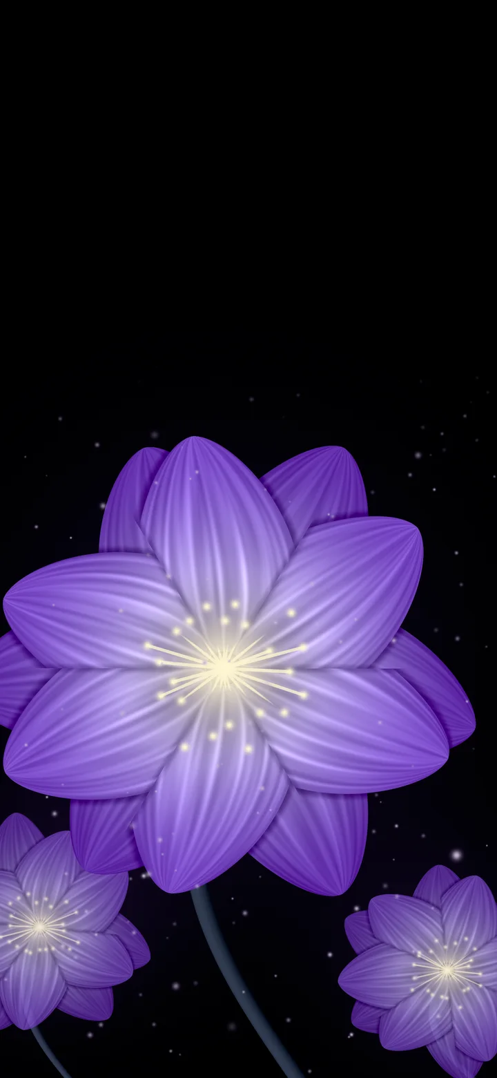 Purple Glowing Flower wallpaper for iPhone and Android