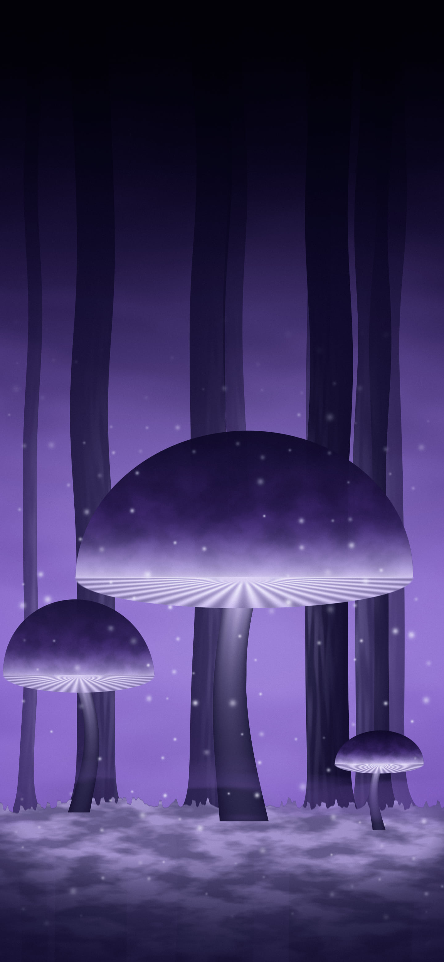 Purple Glowing Mushroom Forest wallpaper for iPhone and Android