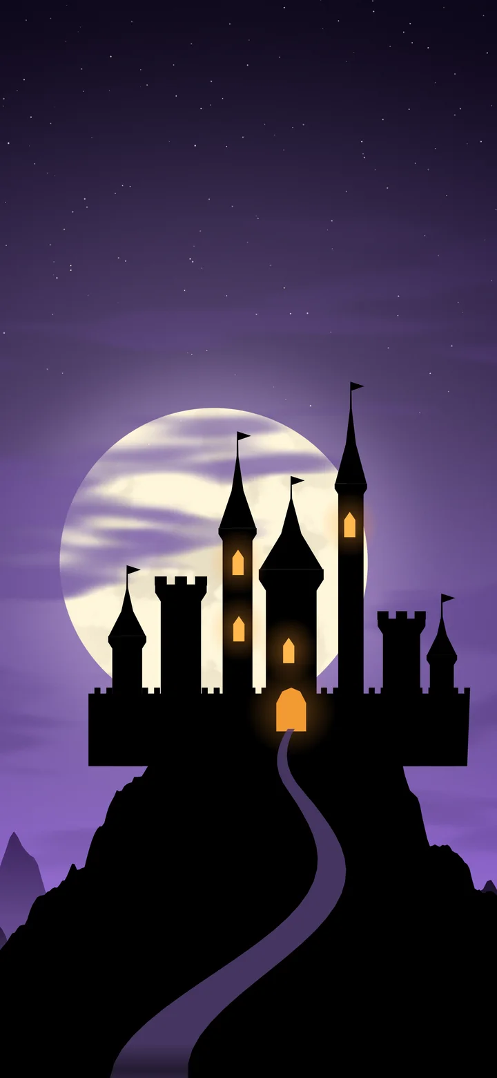 Purple Haunted Castle wallpaper for iPhone and Android