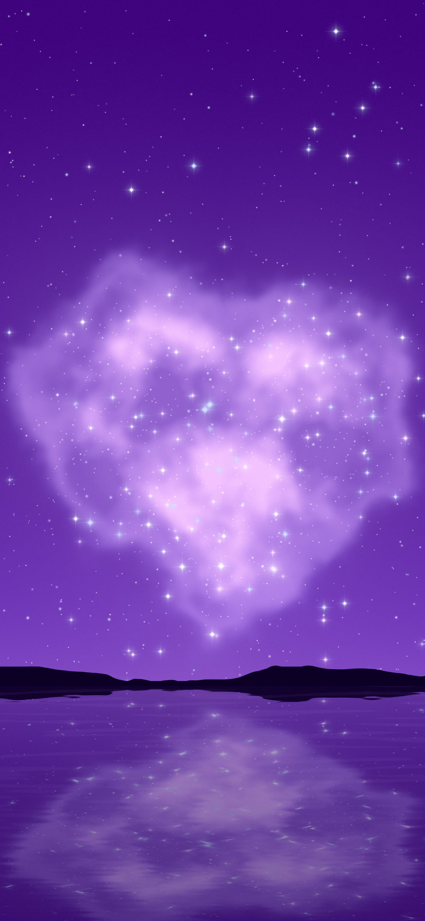 Purple Heart Nebula wallpaper for iPhone and Android