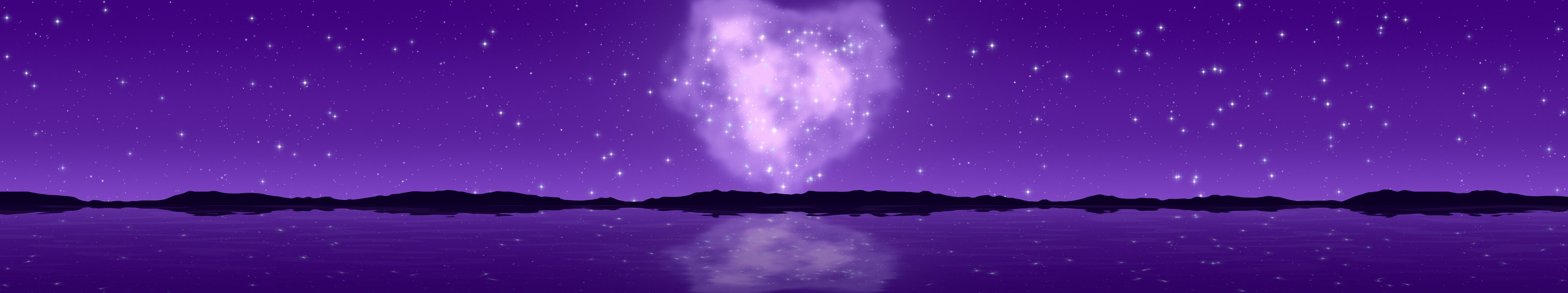 Purple Heart Nebula triple monitor wallpaper, 7680 × 1440