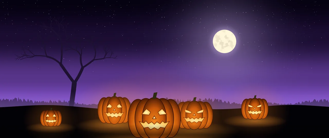 Purple Jack O Lantern Pumpkins ultrawide wallpaper, 3440 × 1440