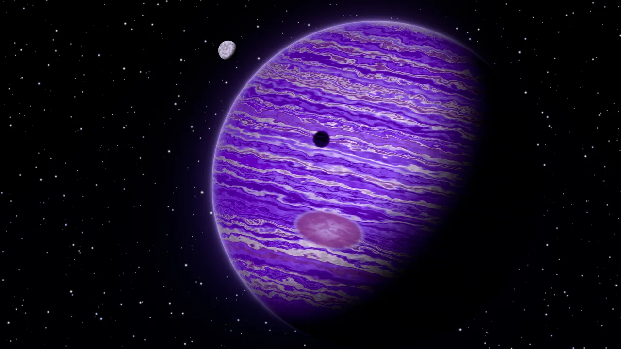 Purple Jupiter desktop wallpaper in 4K