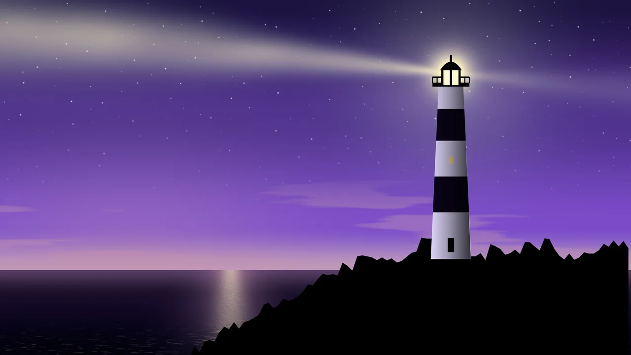 Purple Lighthouse desktop wallpaper in 4K