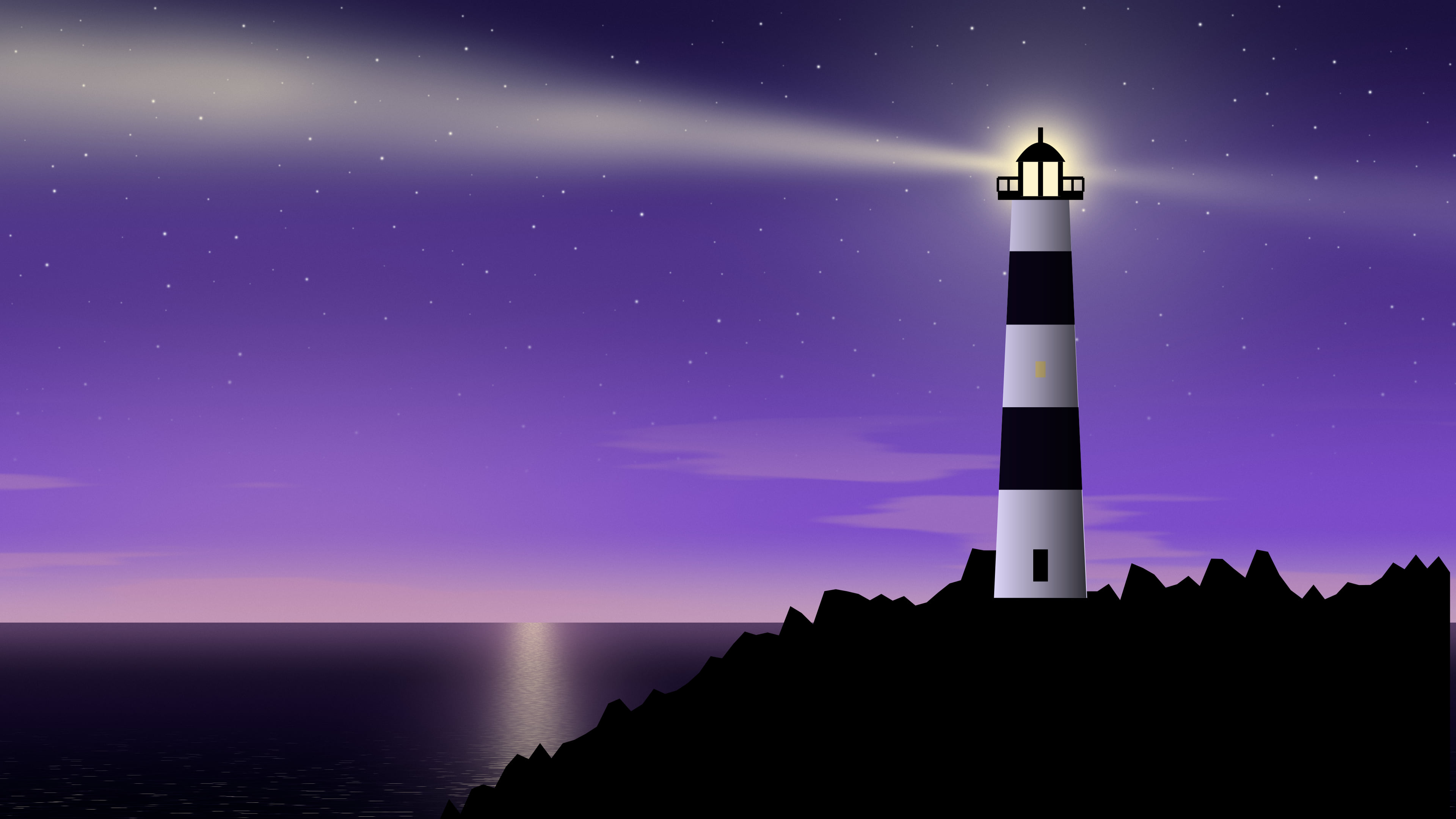 Purple Lighthouse desktop wallpaper in 4K