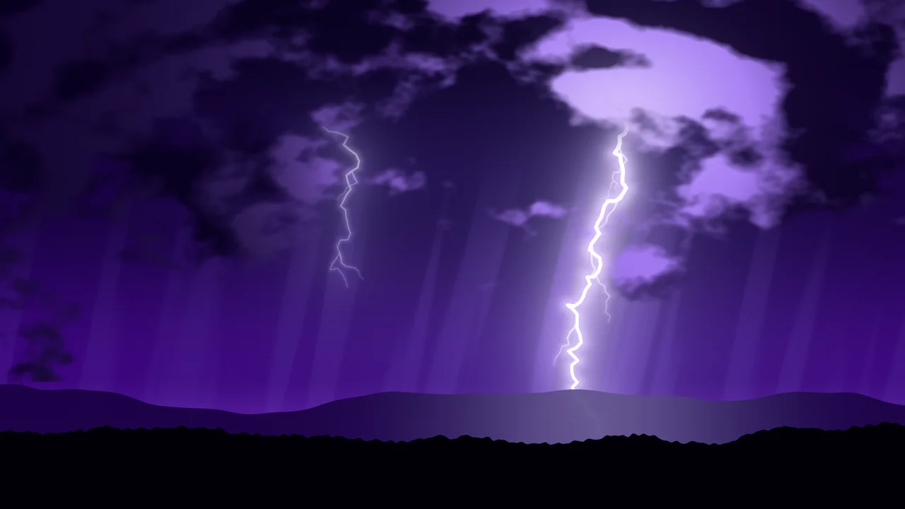 Purple Lightning Storm desktop wallpaper in 4K