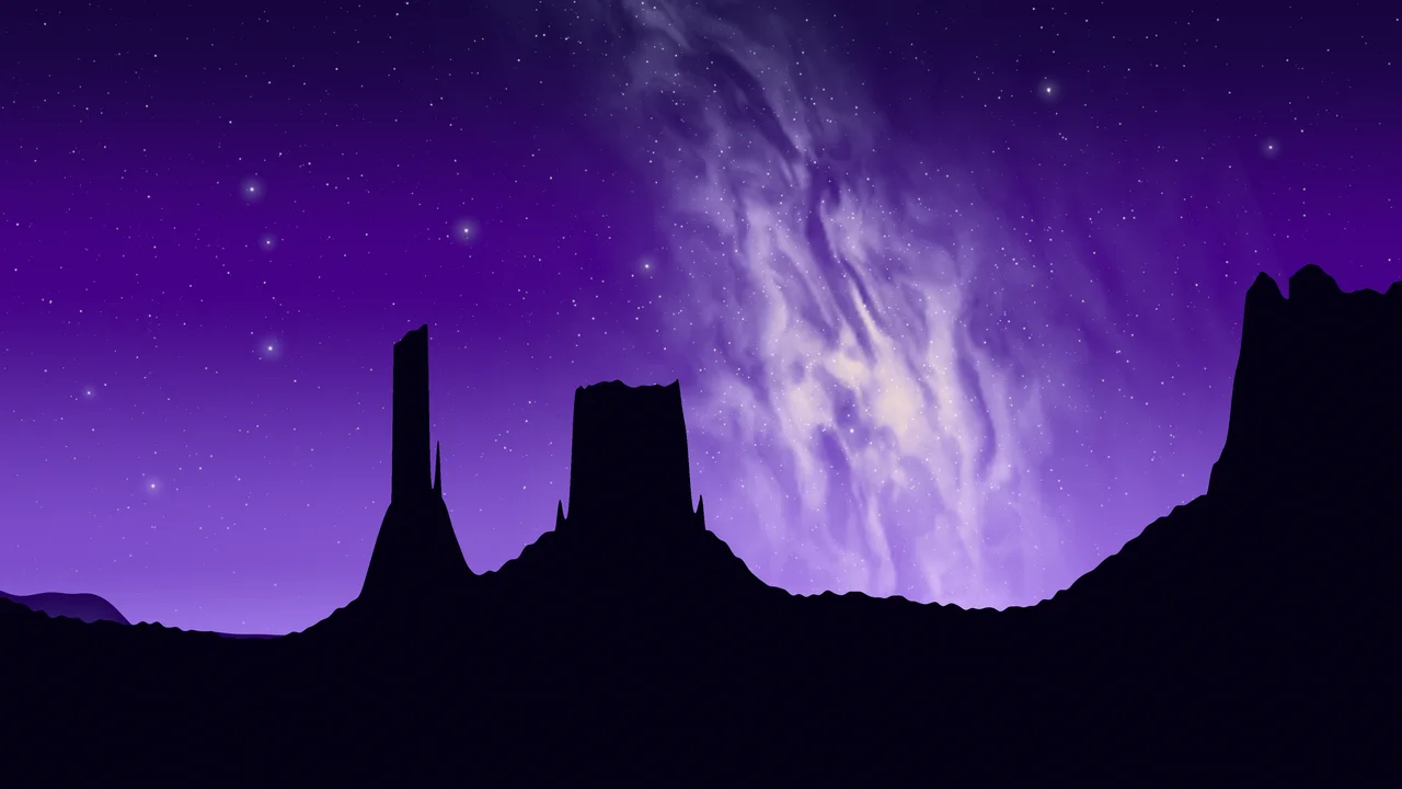 Purple Milky Way over the Desert desktop wallpaper in 4K