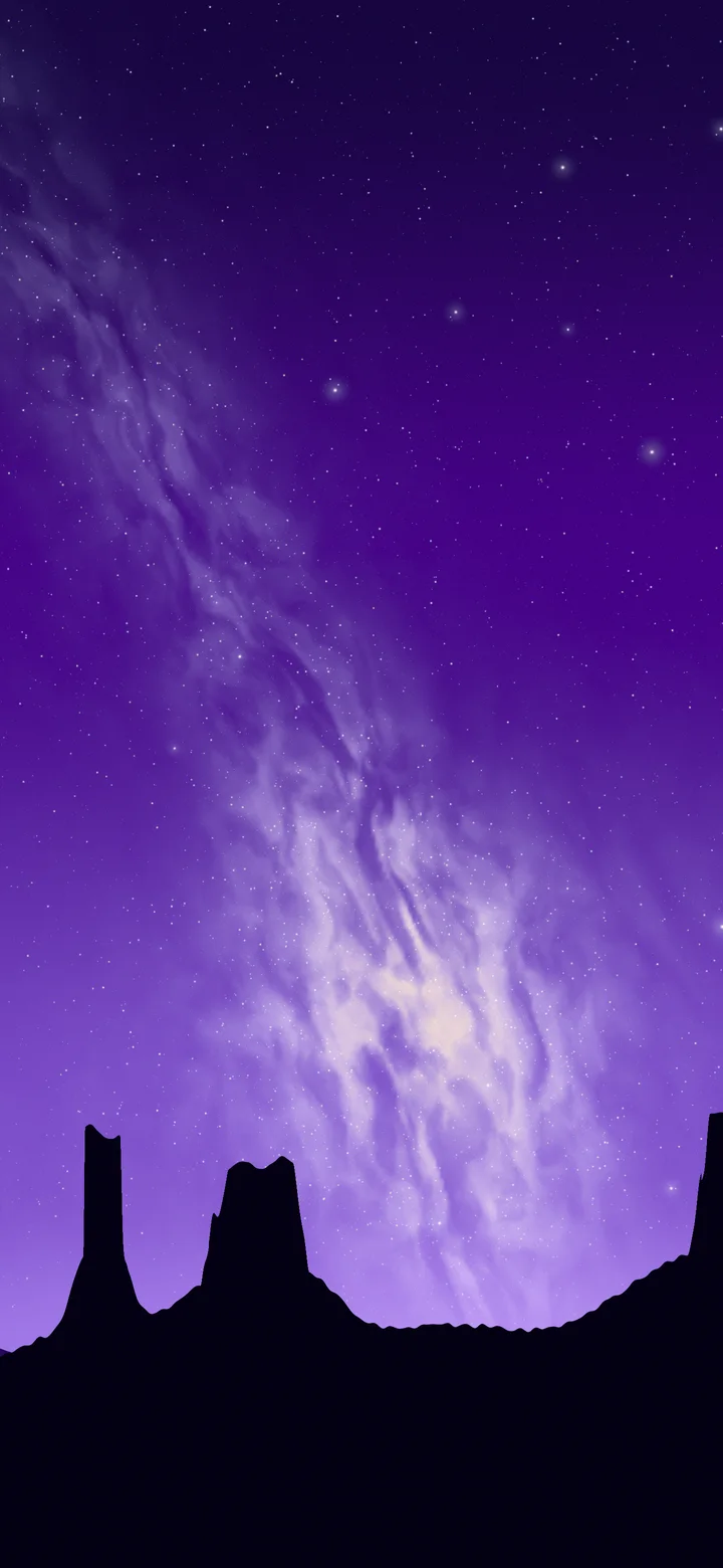 Purple Milky Way over the Desert wallpaper for iPhone and Android