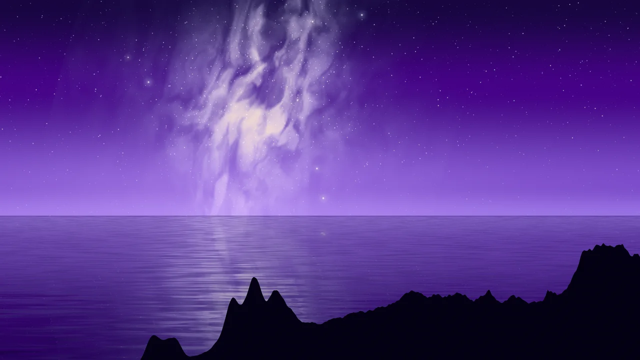 Purple Milky Way over the Ocean desktop wallpaper in 4K