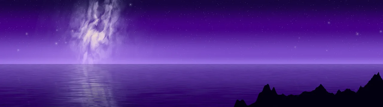 Purple Milky Way over the Ocean dual monitor wallpaper, 7680 × 2160