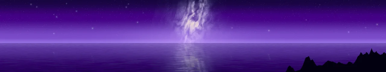 Purple Milky Way over the Ocean triple monitor wallpaper, 7680 × 1440