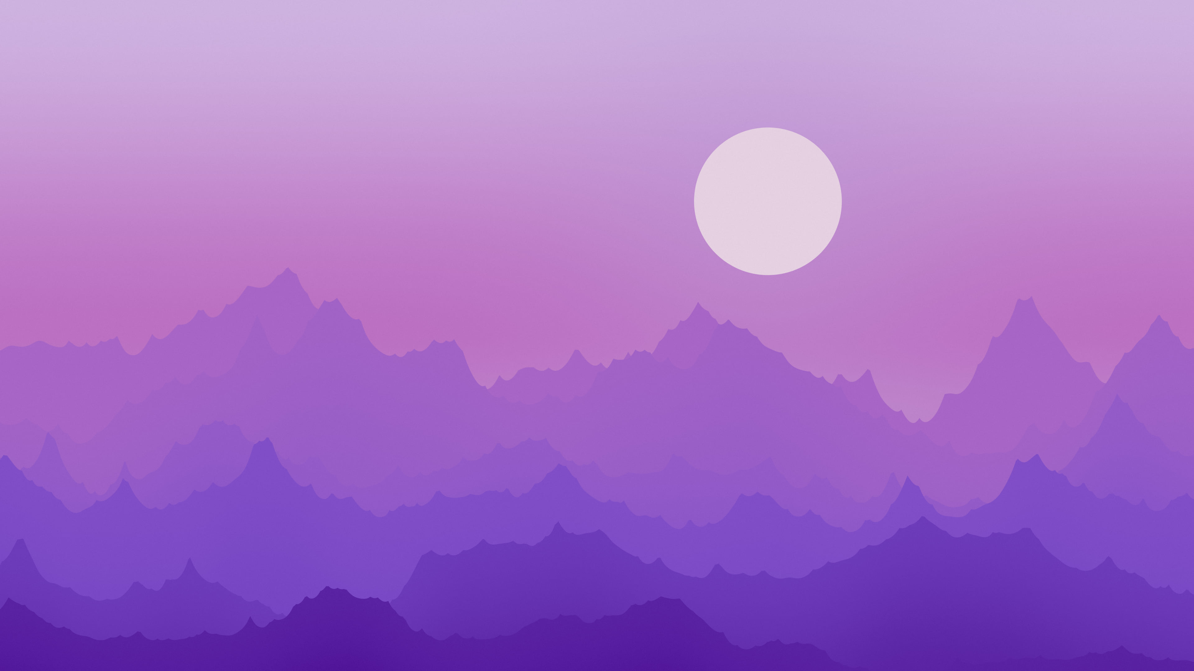 Purple Minimalist Mountain Landscape desktop wallpaper in 4K