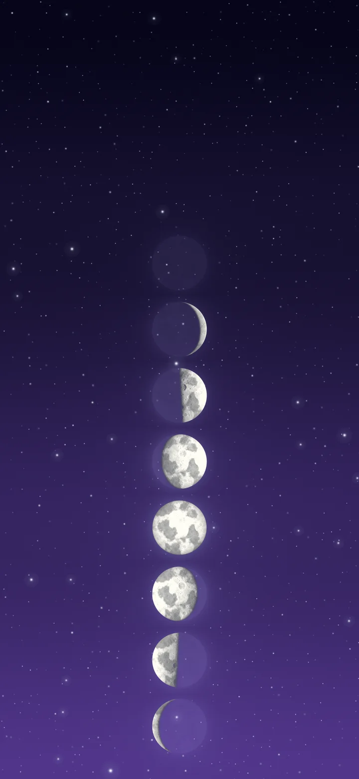 Purple Moon Phases wallpaper for iPhone and Android