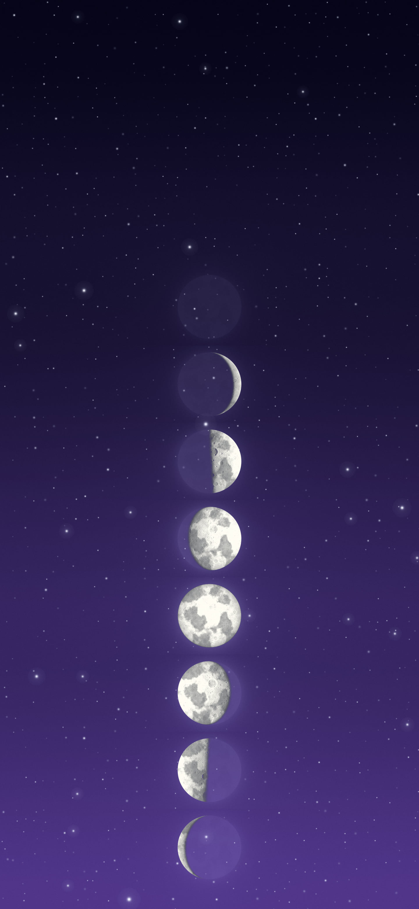 Purple Moon Phases wallpaper for iPhone and Android
