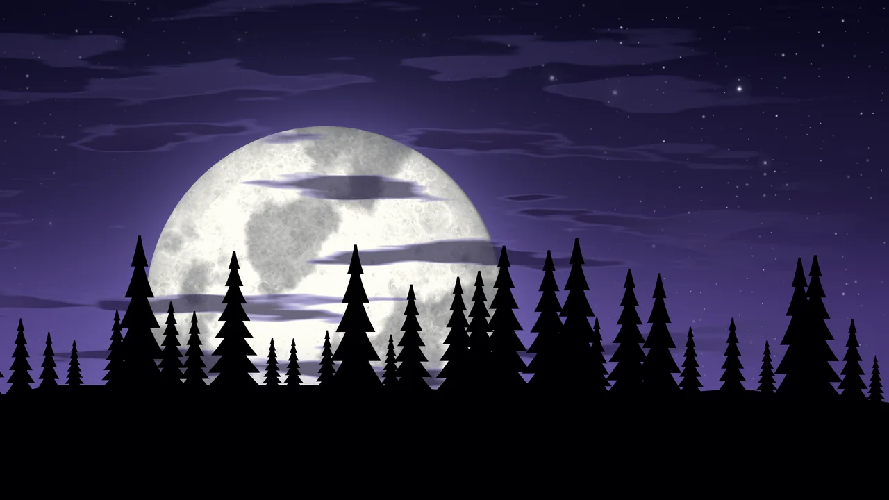 Purple Moonrise desktop wallpaper in 4K