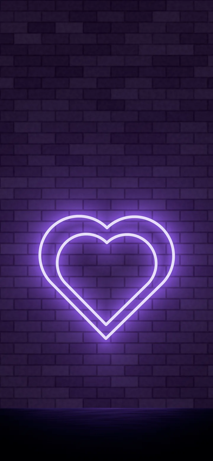 Purple Neon Heart wallpaper for iPhone and Android