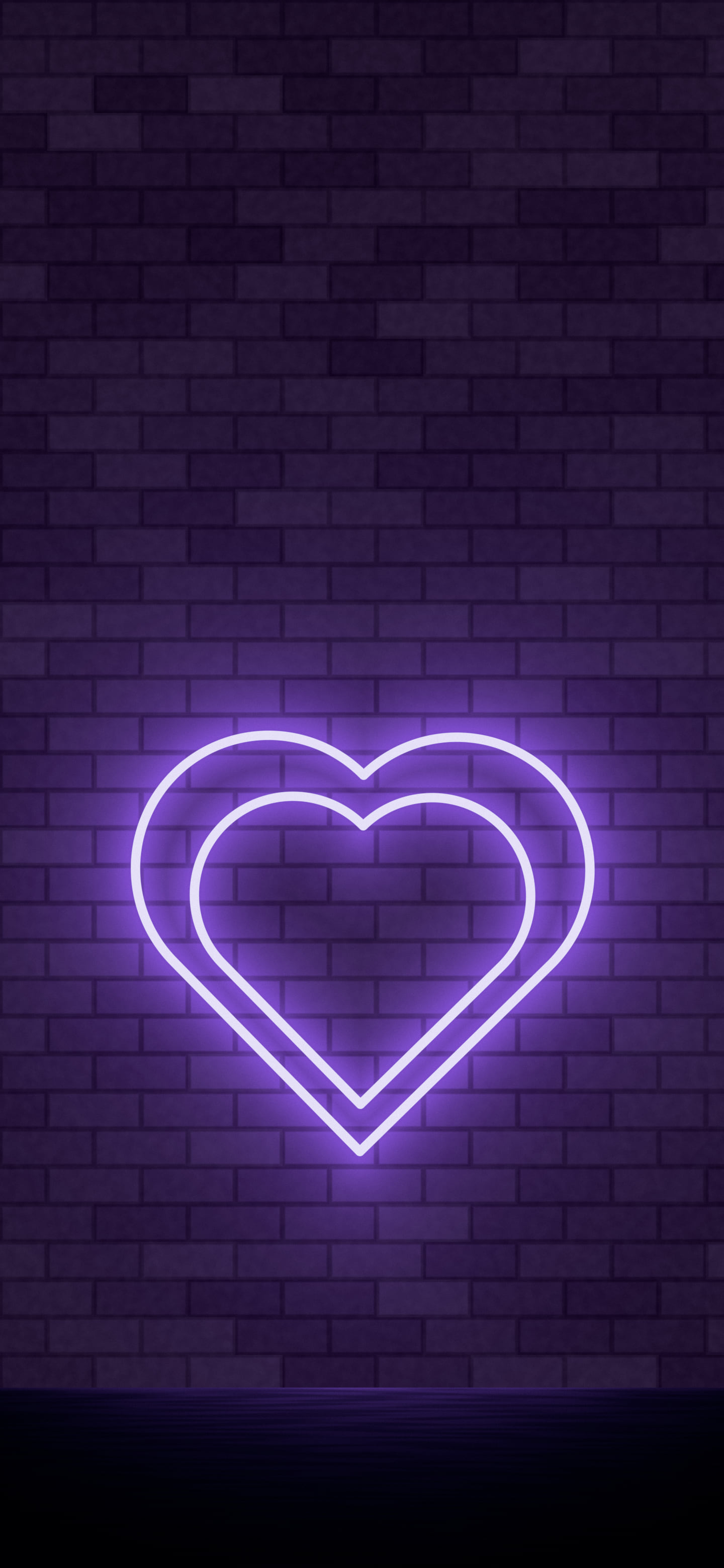 Purple Neon Heart wallpaper for iPhone and Android