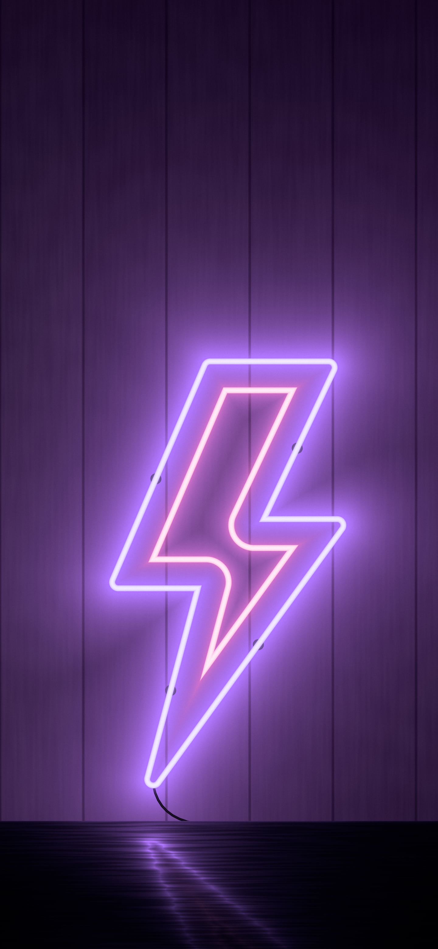Purple Neon Lightning Bolt wallpaper for iPhone and Android