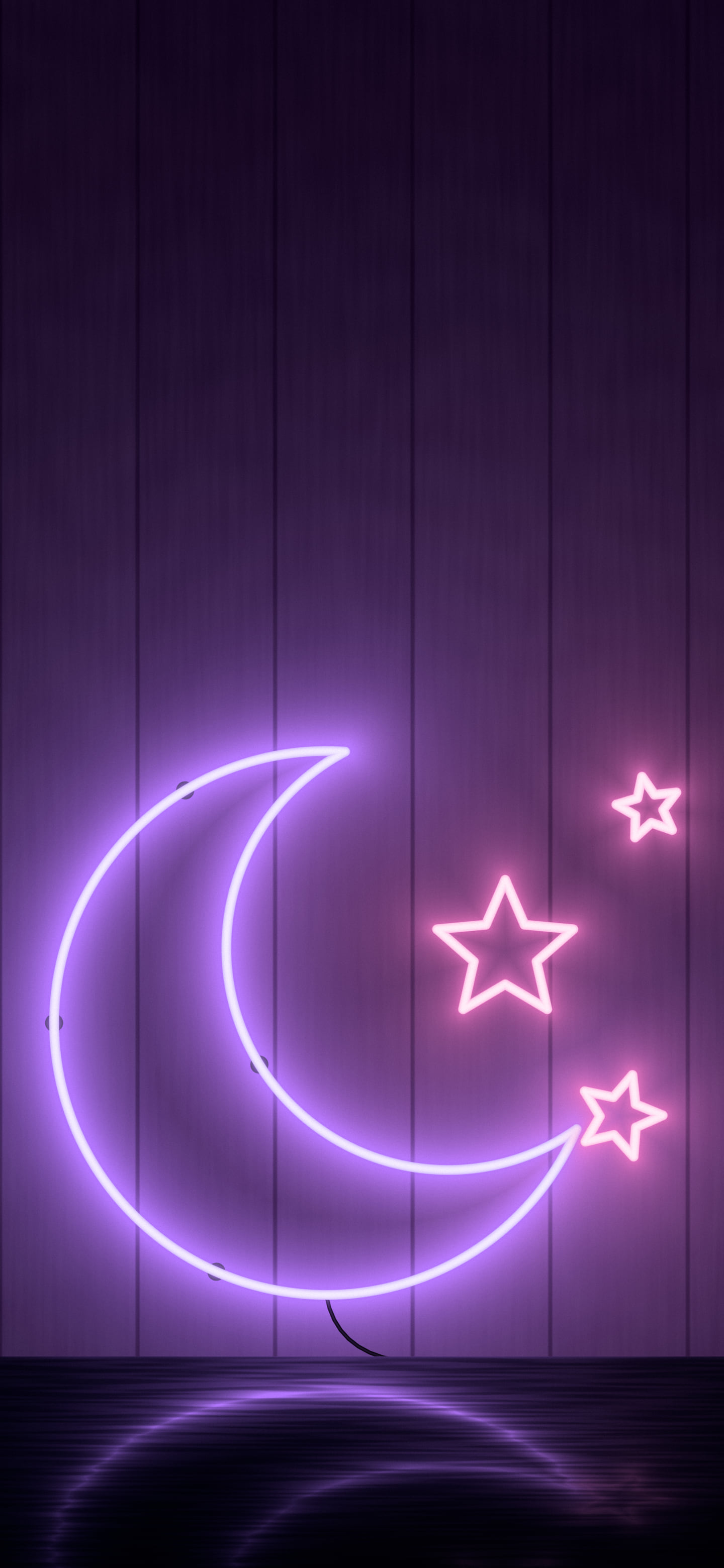 Purple Neon Moon wallpaper for iPhone and Android
