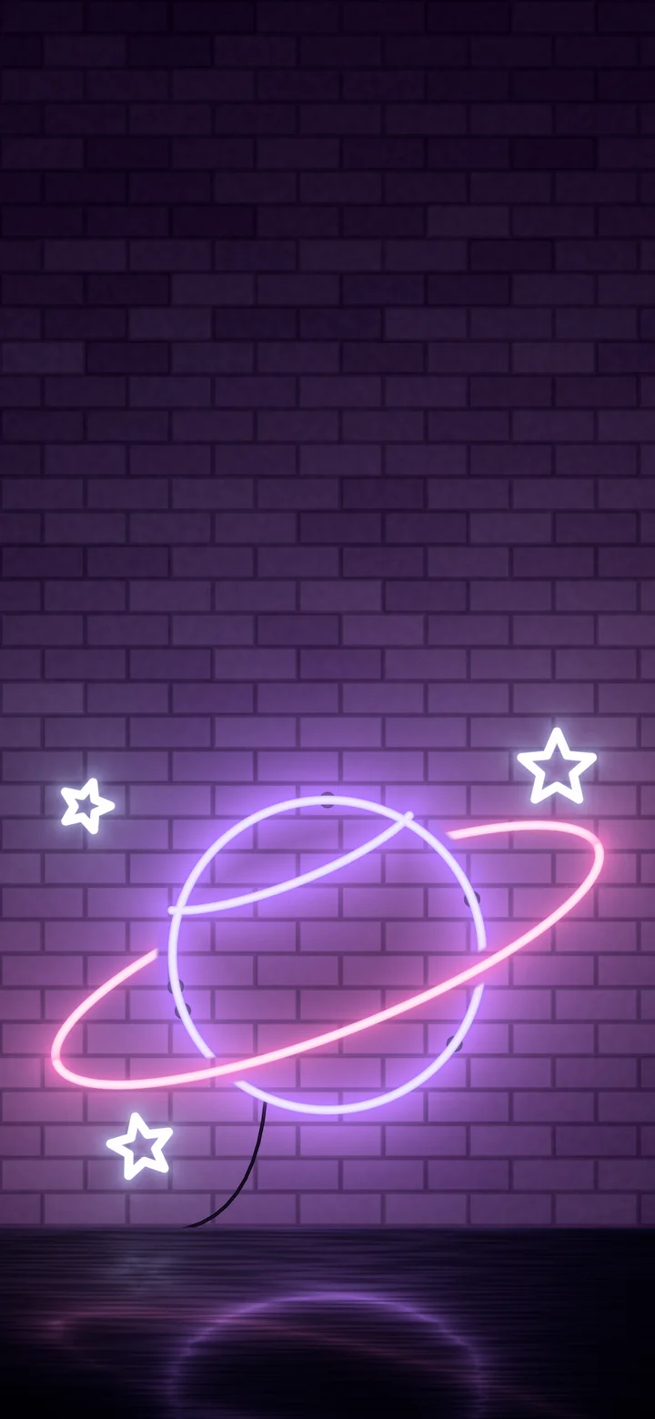 Purple Neon Planet wallpaper for iPhone and Android