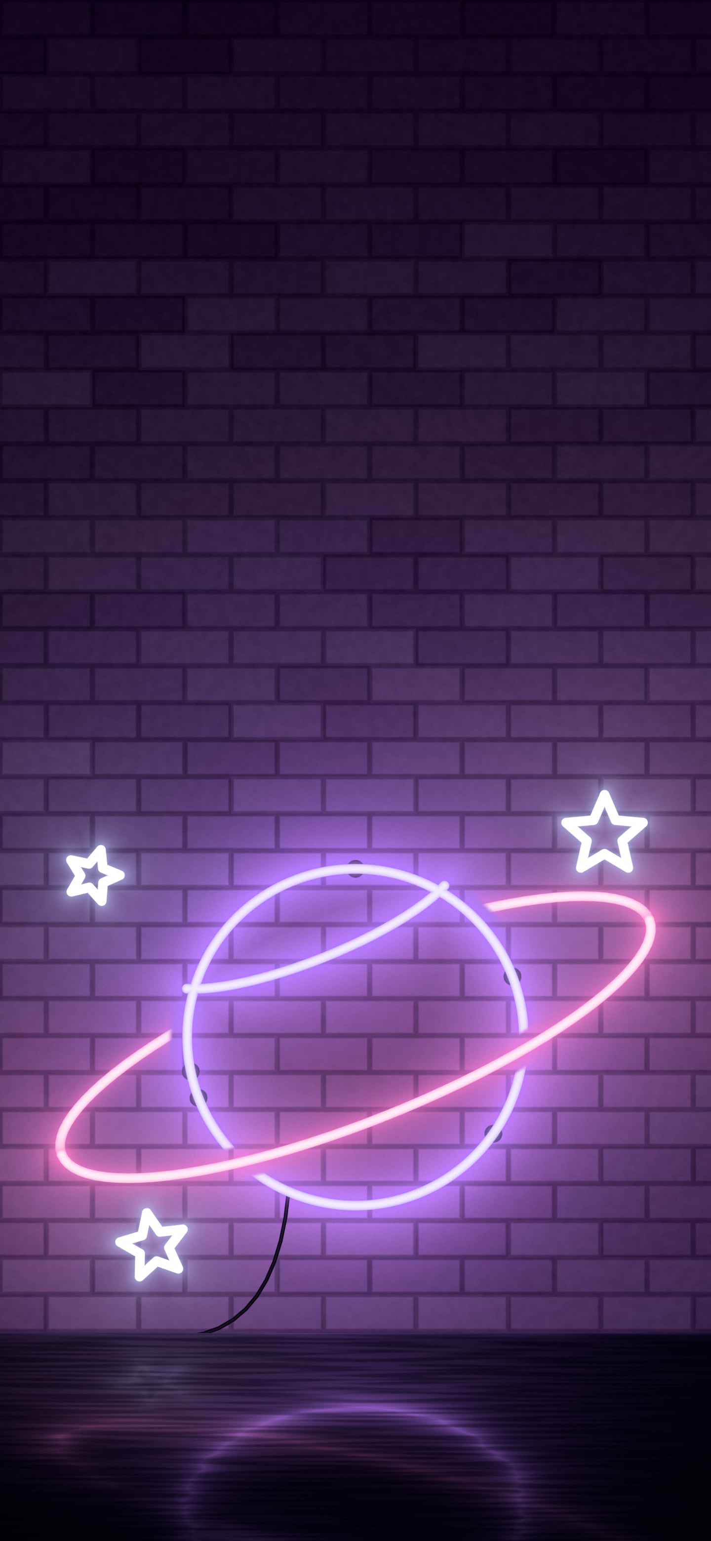 Purple Neon Planet wallpaper for iPhone and Android