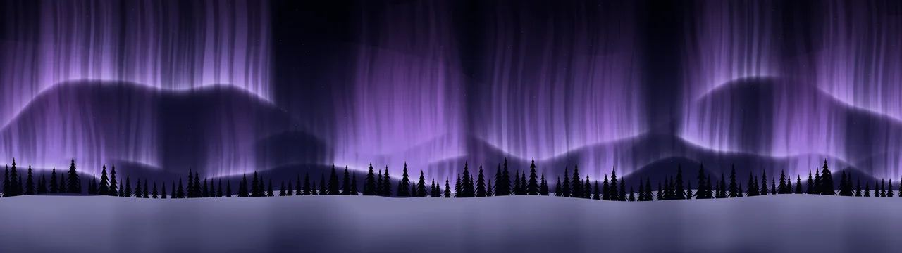 Purple Northern Lights dual monitor wallpaper, 7680 × 2160