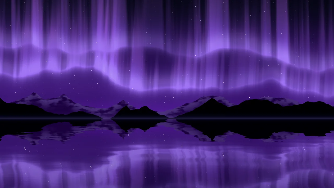 Purple Northern Lights over a Lake desktop wallpaper in 4K