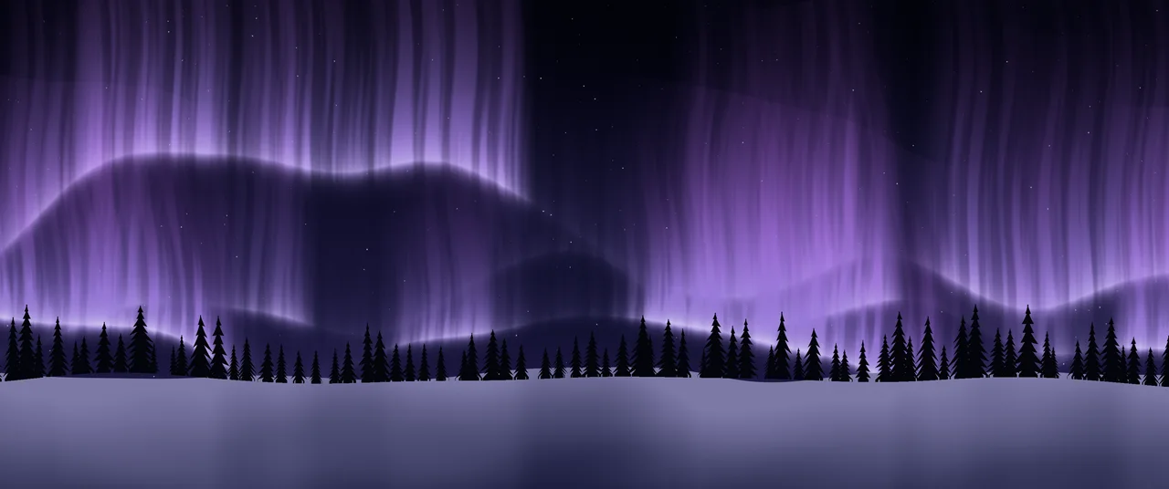 Purple Northern Lights ultrawide wallpaper, 3440 × 1440