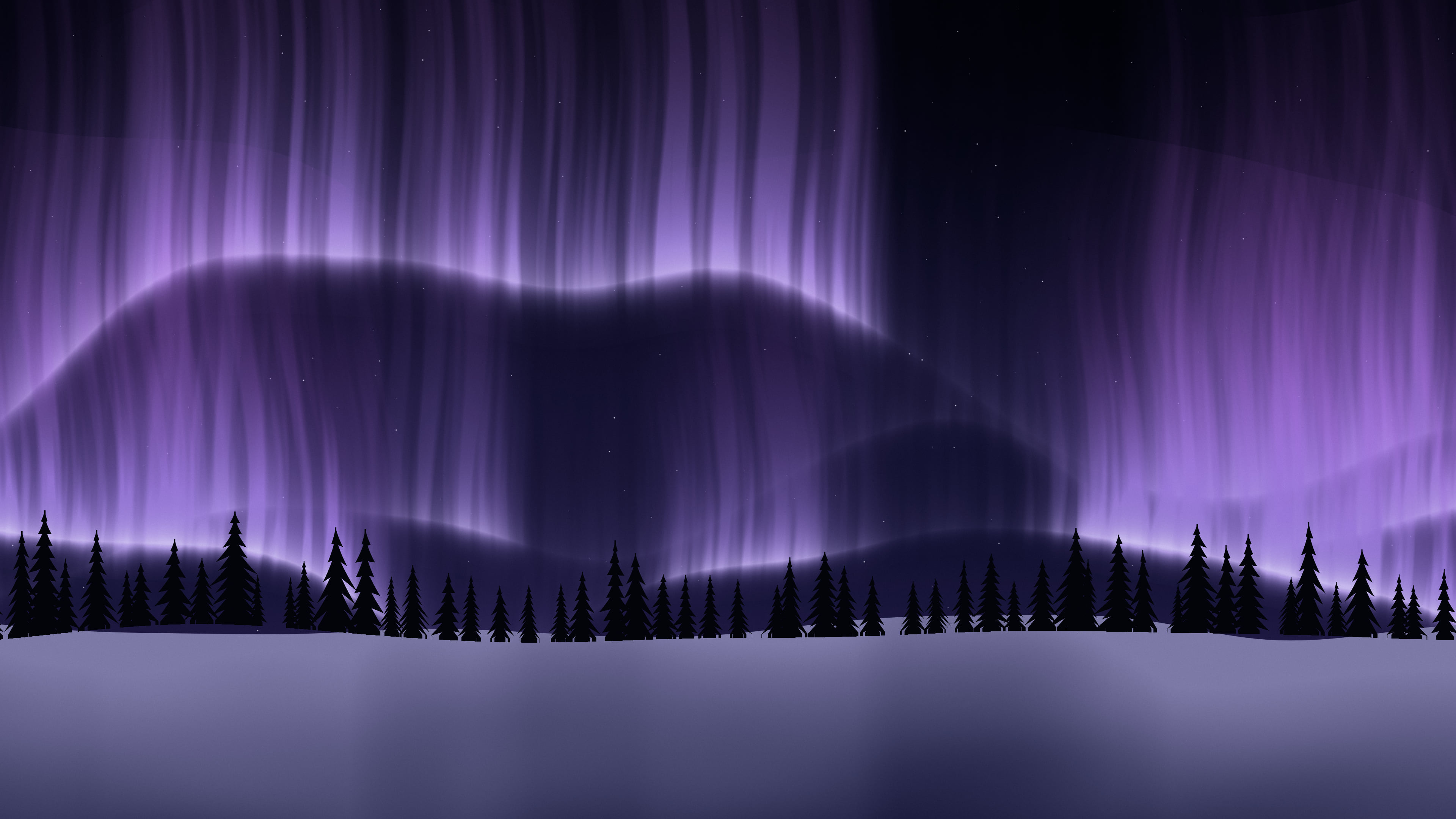 Purple Northern Lights desktop wallpaper in 4K