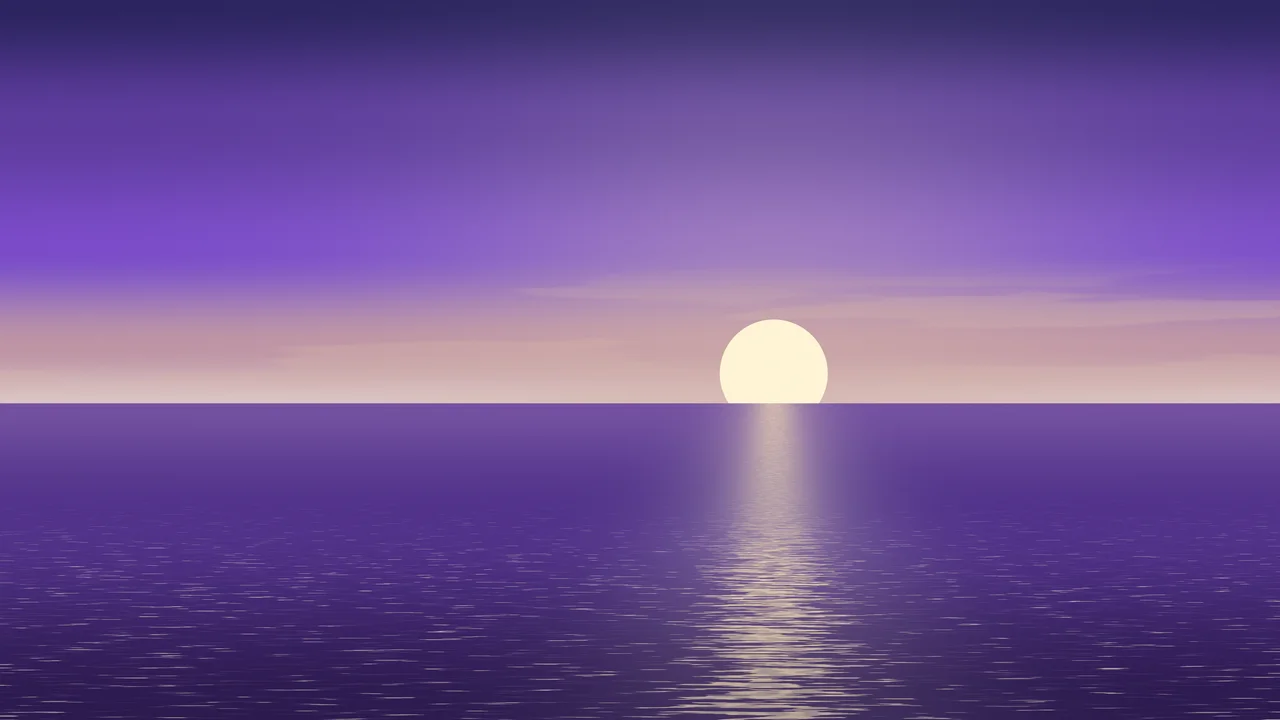 Purple Ocean Sunset desktop wallpaper in 4K