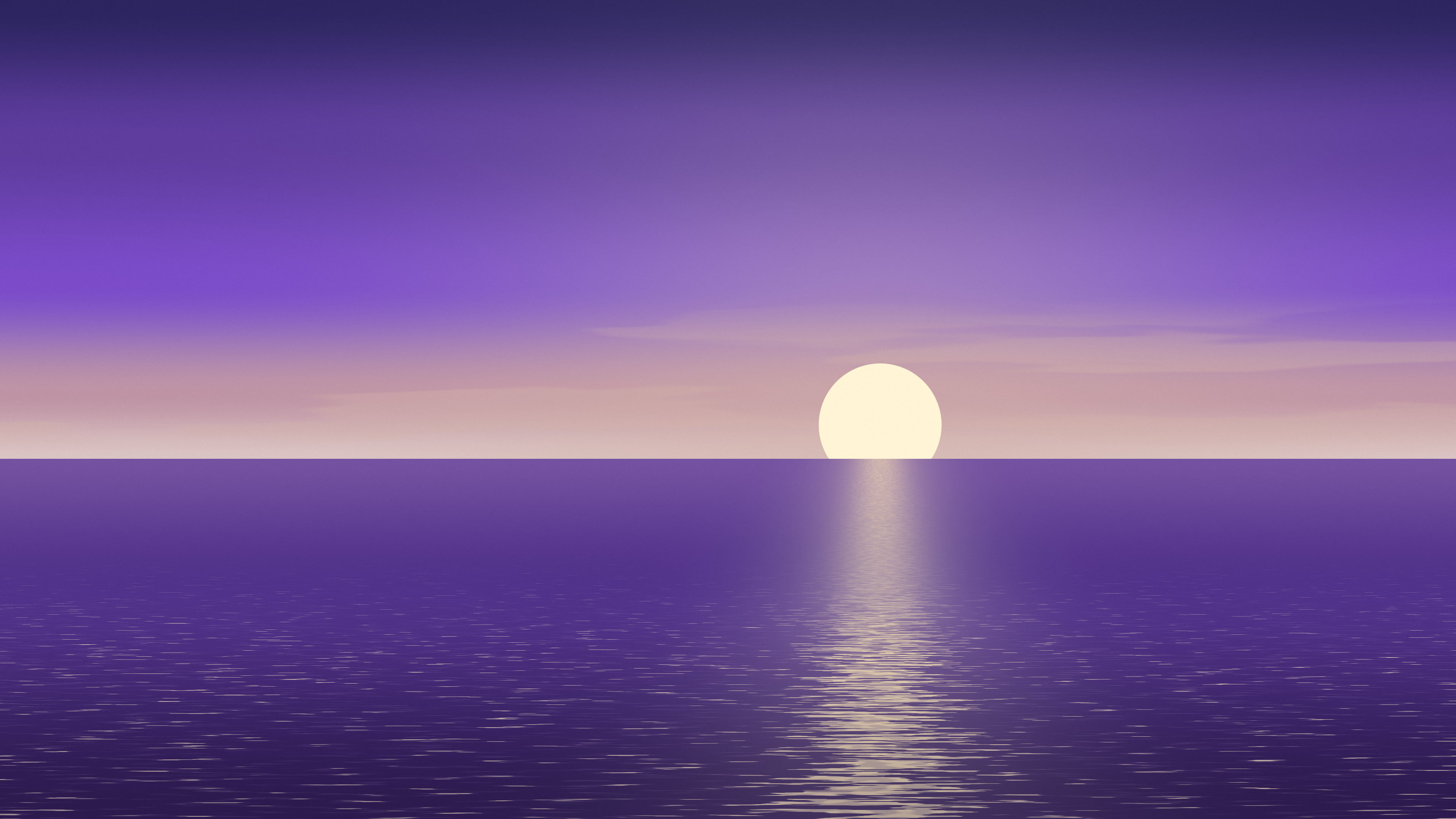 Purple Ocean Sunset desktop wallpaper in 4K