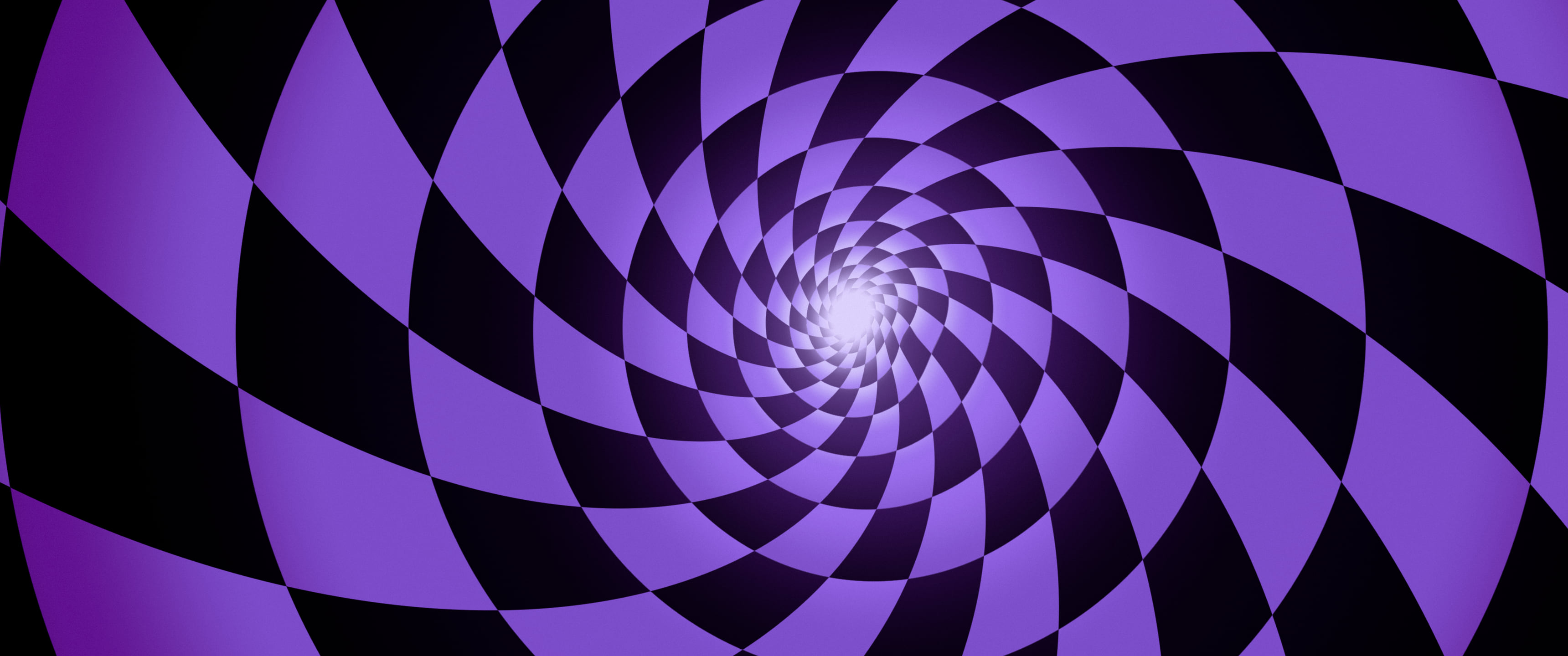 Purple Optical Illusion Tunnel ultrawide wallpaper, 3440 × 1440