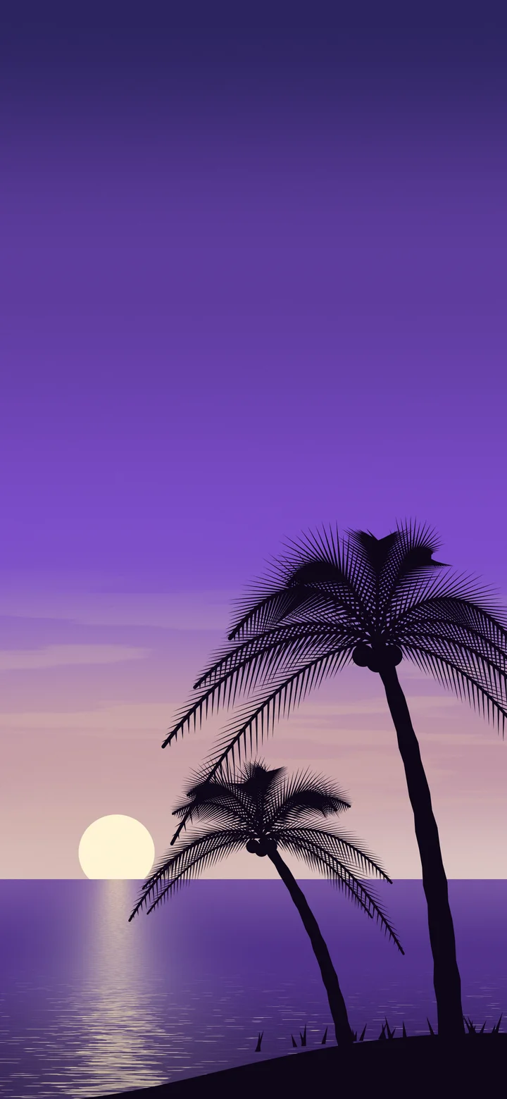 Purple Palm Tree Sunset wallpaper for iPhone and Android