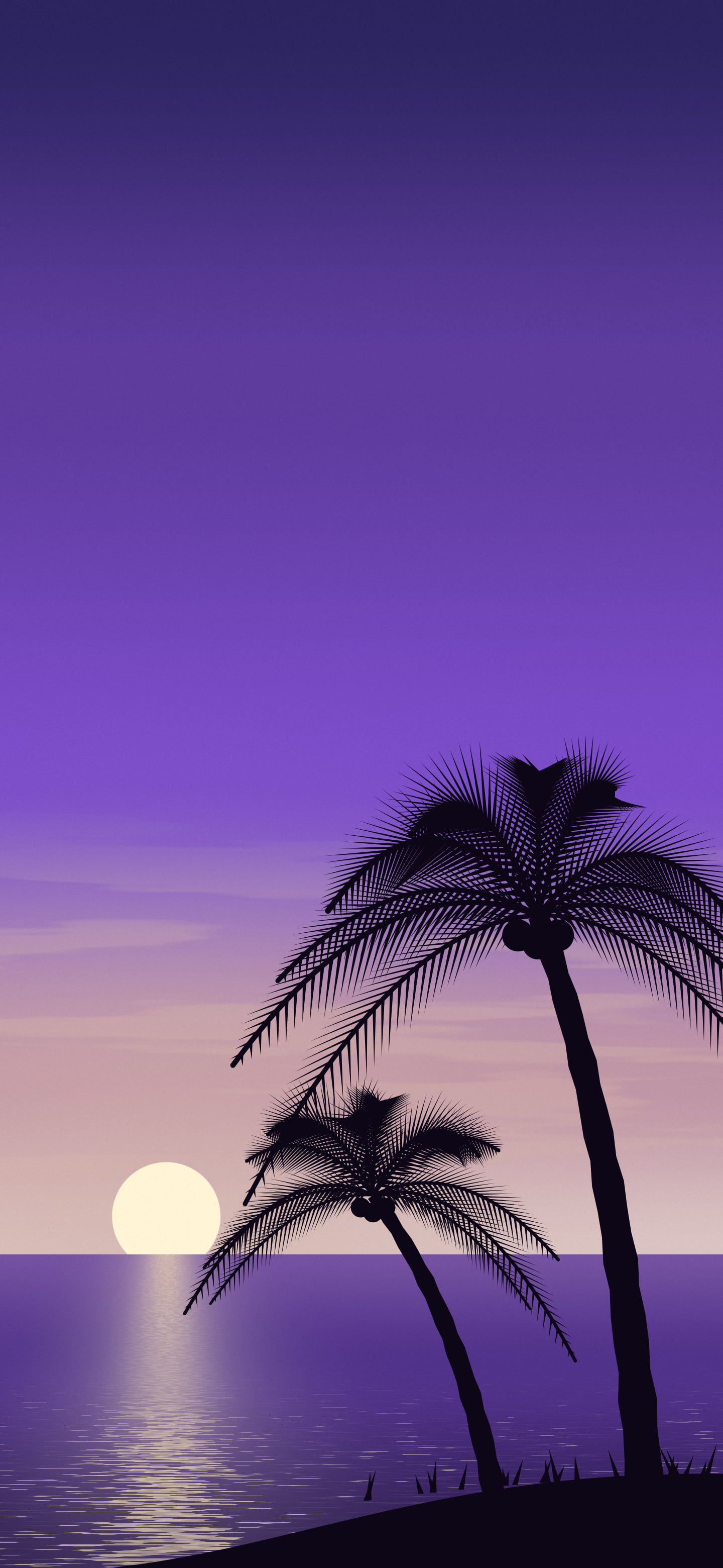 Purple Palm Tree Sunset wallpaper for iPhone and Android