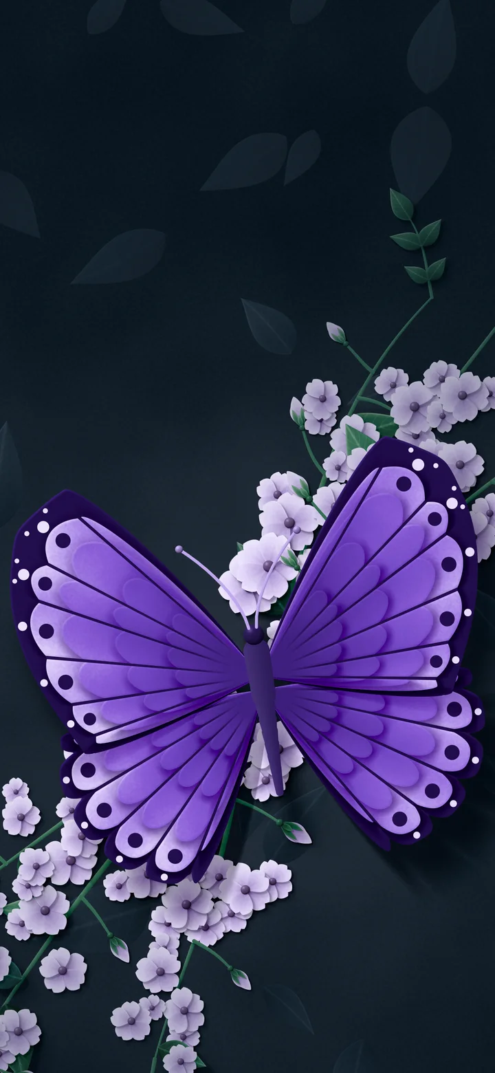 Purple Paper Butterfly wallpaper for iPhone and Android