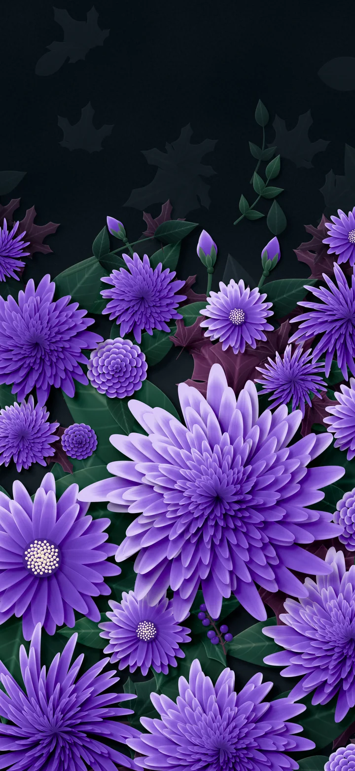 Purple Paper Chrysanthemums wallpaper for iPhone and Android