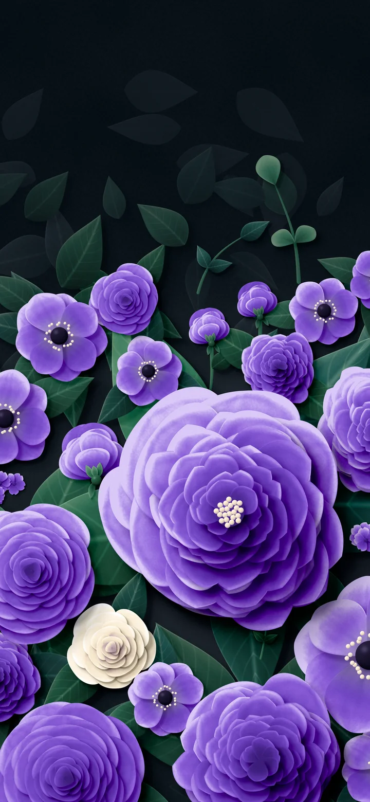 Purple Paper Flower Garden wallpaper for iPhone and Android